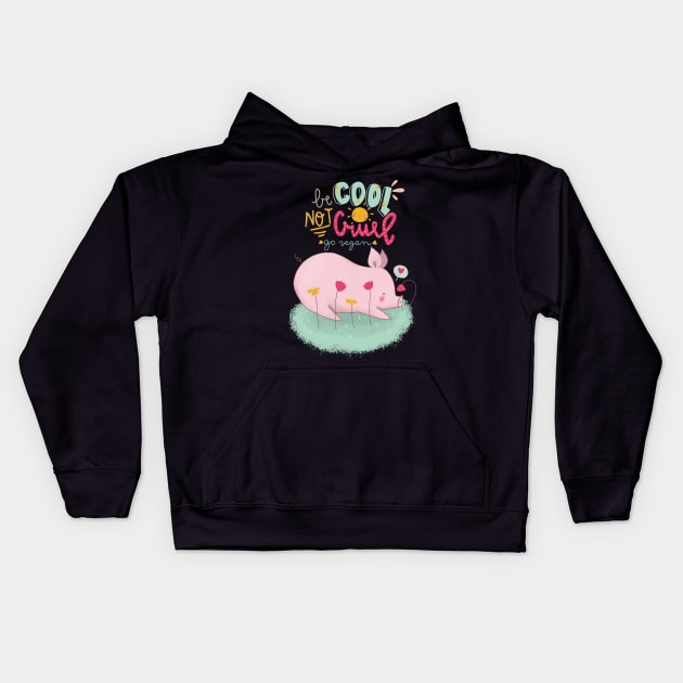 be cool not cruel Kids Hoodie by violinoviola